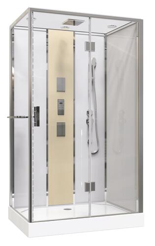 Cabine de douche accès de face avec toit 80x120cm